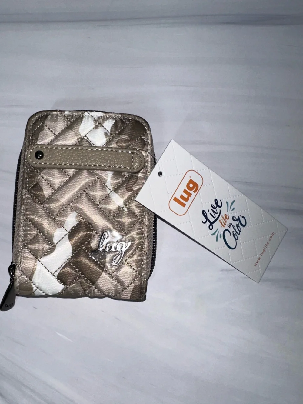 Lug Flurry RFID Wallet Camo Taupe New
